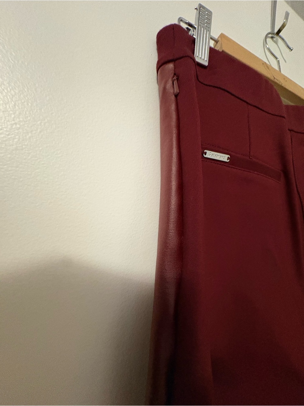 Betabrand Faux Burgundy Leather New Yoga Dress Pants Size Large Petite - Picture 10 of 13